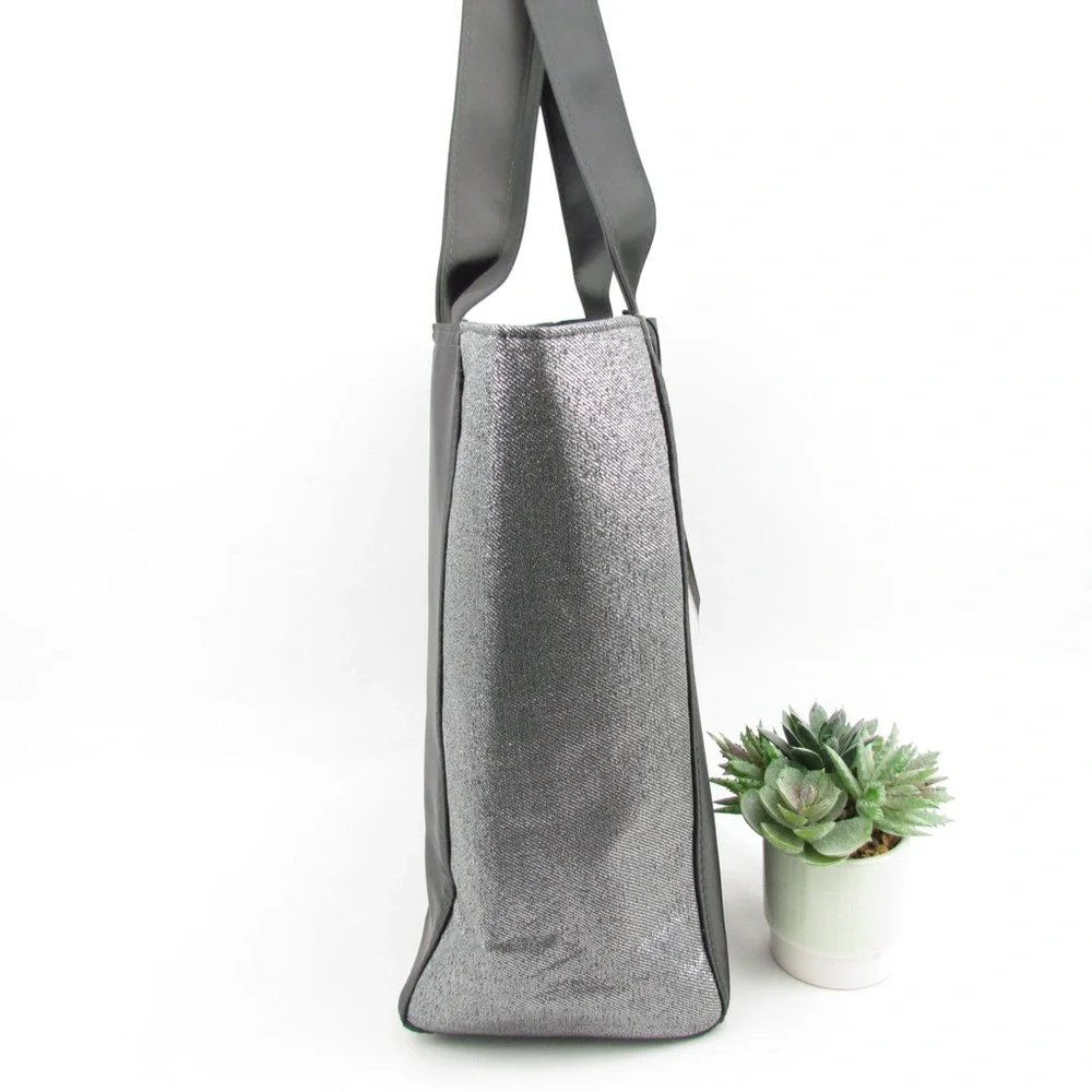 NWT Coach Fragrance Bag Black With Glittery Sliver Sides Travel Bag
